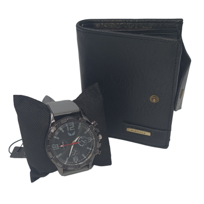 Set Portofel Piroyce Negru + Ceas