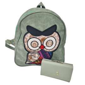 Set Rucsac Verde + Portofel