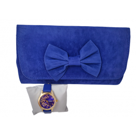 Set Plic Elegant Albastru Fundita + Ceas