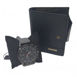 Set Portofel Piroyce Negru + Ceas
